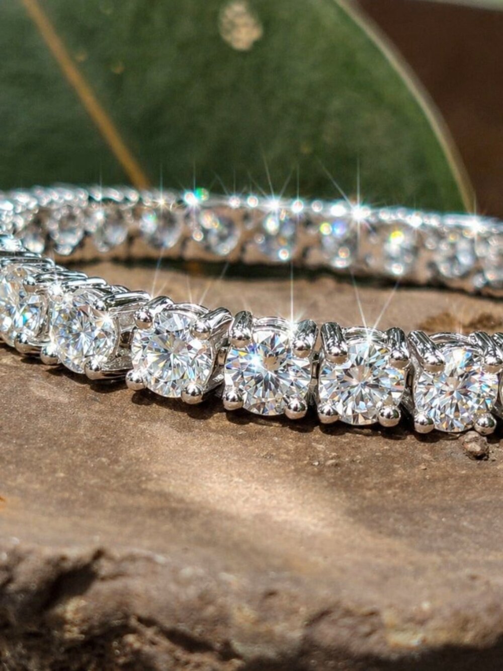 6CT Round Cut Lab Created Tennis Bracelet 7" Inches Solid 14K White Gold VVS1/D